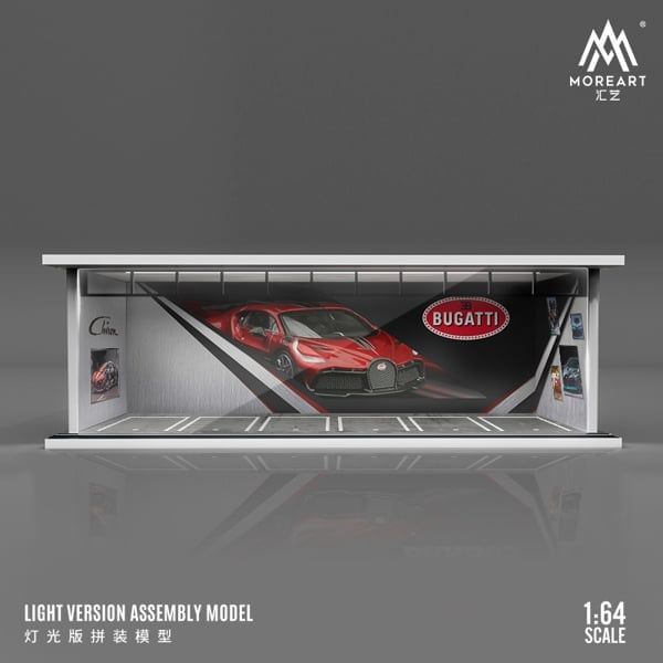  Hộp trưng bày mô phỏng diroram Bugatti showroom Lighting Assembly Scene tỉ lệ 1:64 M-cool MoreArt MO914040 
