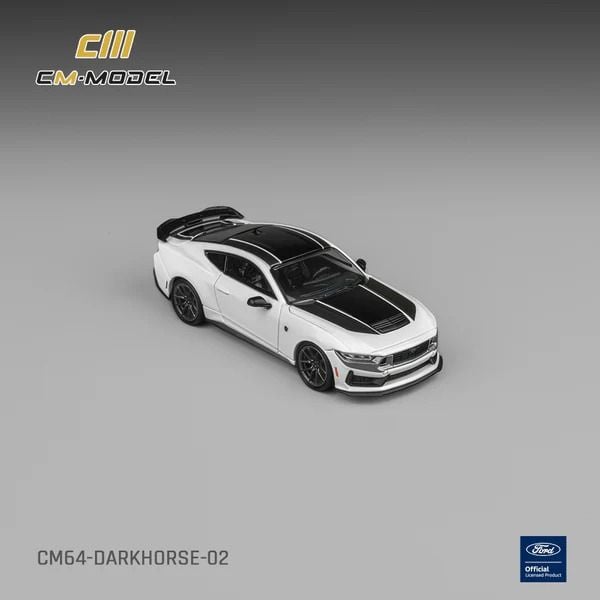  Mô hình xe Ford Mustang DarkHorse Oxford White tỉ lệ 1:64 CM model CM64-Darkhorse-02 