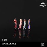  Mô hình figure nhân vật set 4 người nữ mặc áo tết Fire Horse Blessing tỉ lệ 1:64 MoreArt MO223079 