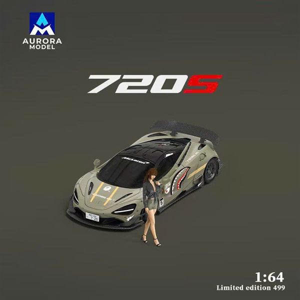  Mô hình xe McLaren 720S Shark tỉ lệ 1:64 Aurora Model AM800401 