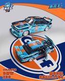  Mô hình xe BMW E30 modified version crome blue Gulf racing mở được capo tỉ lệ 1:64 Demon kings DKA-058 