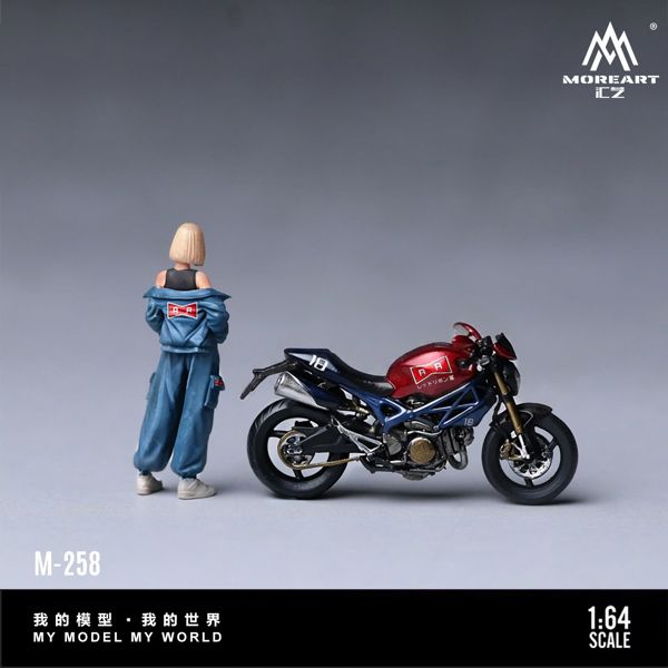  Set figure + xe mô tô Red Ribbon Legion Artificial Person No. 18 Motorcycle tỉ lệ 1:64 MoreArt Figure MO222258 