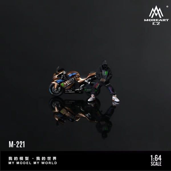  Set mô hình nhân vật và xe mô tô Kawasaki 2006 ZX-10R Claw Livery Cool Action Figure Set Resin tỉ lệ 1:64 MoreArt MO222221 
