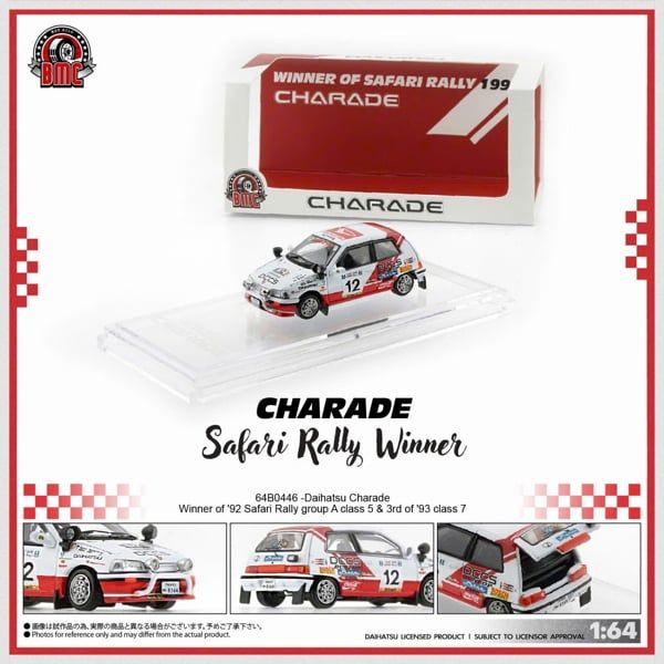  Mô hình xe Daihatsu Charade -The winner of '92 Safari Rally tỉ lệ 1:64 BMC 64B0446 
