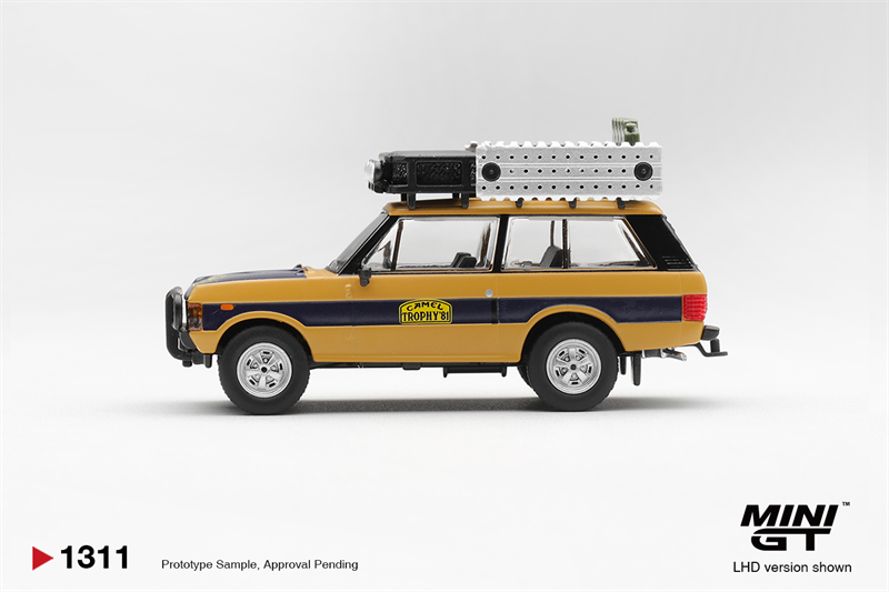  Mô hình xe Range Rover 1981 Camel Trophy Sumatra N.Sudmann & F.Hofmann bản card tỉ lệ 1:64 MiniGT MGT01311 