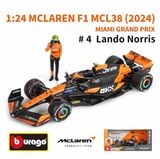  Mô hình xe đua F1 MCL38 Team Mc Laren N 4 Season 2024 có figure rời tỉ lệ 1:24 Bburago 18-28040 OT24091 