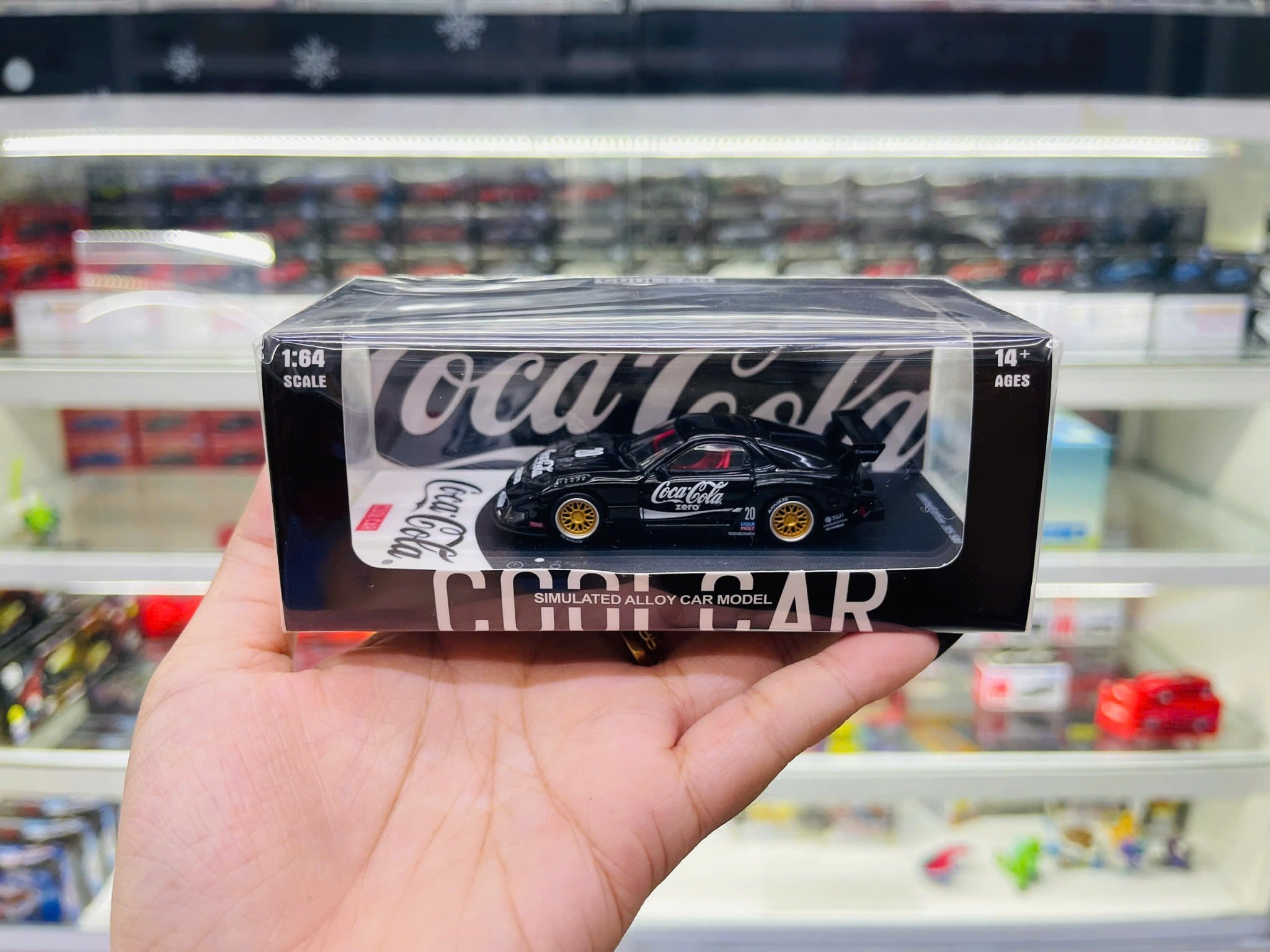  Mô hình xe Mazda RX-7 LB-Super Silhouette Liberty Walk Black Coca Cola tỉ lệ 1:64 Cool car CC647602 
