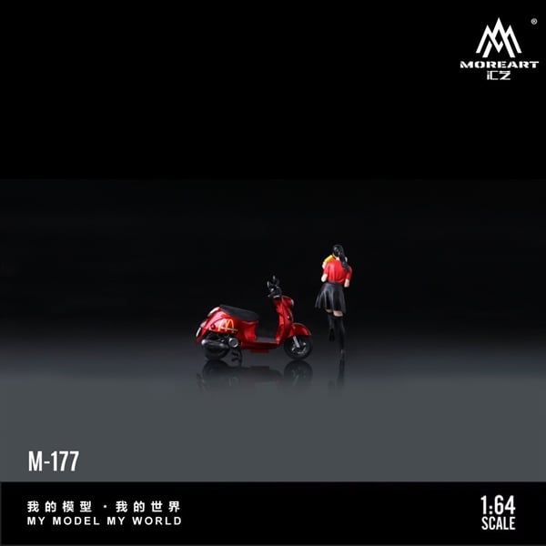  Mô hình nhân vật set xe và figure McDonald's Pretty Girl Motocycle Doll tỉ lệ 1:64 MoreArt MO222177 