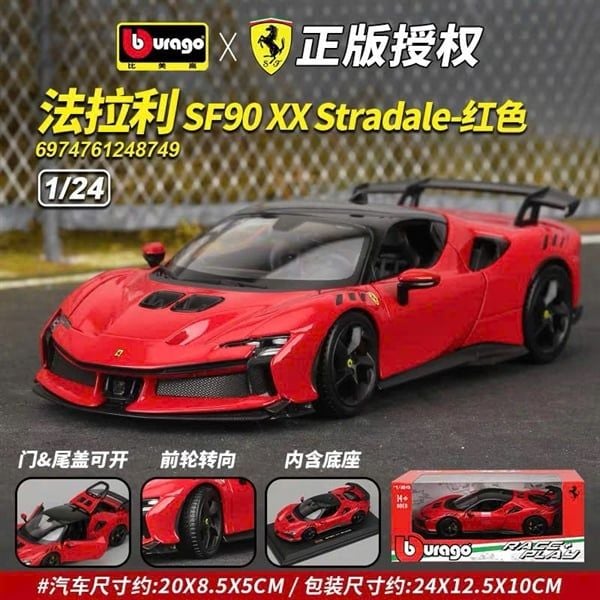  Mô hình xe Ferrari SF90 XX Stradale tỉ lệ 1:24 Bburago OT24107 