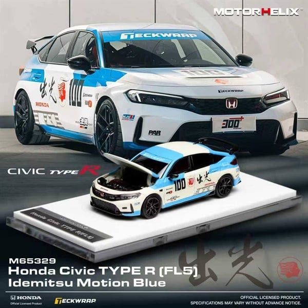  Mô hình xe Honda Civic Type R (FL5), Idemitsu Motion Blue tỉ lệ 1:64 Motorhelix M65329 
