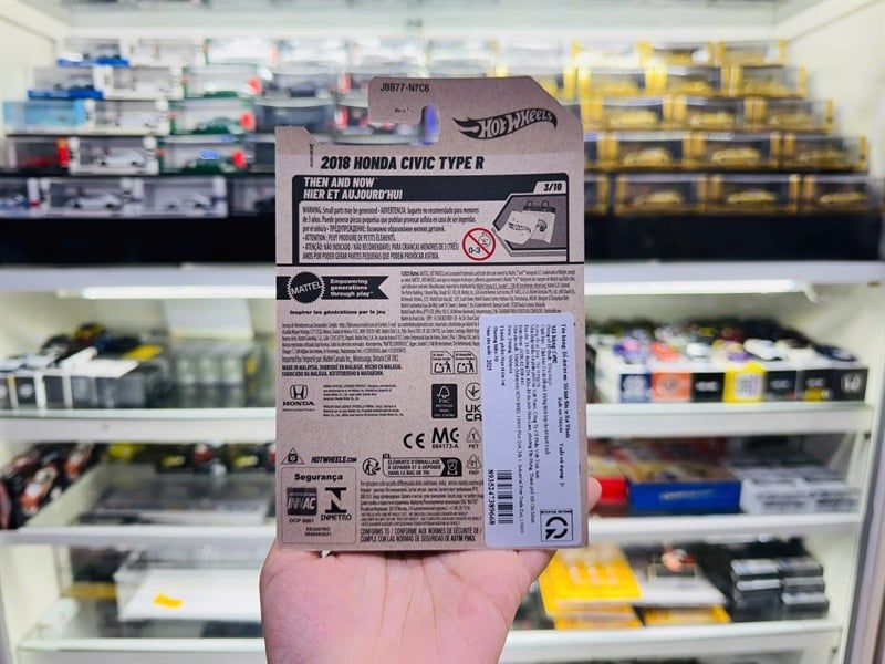  Mô hình xe Honda Civic Type R 2018 blue Hotwheels kim loại có bản quyền chính hãng tỉ lệ 1:64 C4982-HD 