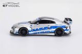  Mô hình xe Nissan GTR R35 LBWK LB FNF silver blue limited 499pcs tỉ lệ 1:64 ET model OT64768 