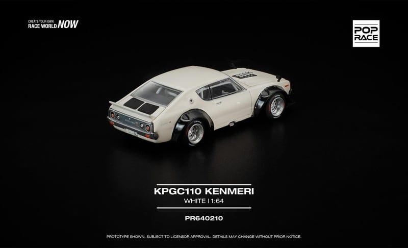  Mô hình xe KPGC110 Kenmeri White tỉ lệ 1:64 PopRace PR640210 