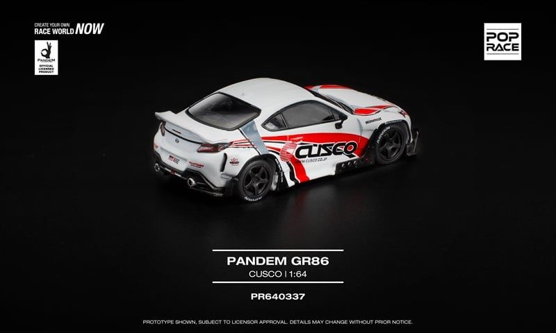  Mô hình xe ô tô Toyota GR86 Pandem Cusco mở capo tỉ lệ 1:64 Poprace PR640337 