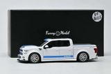  Mô hình xe Ford F150 Super Snake Oxford White / Blue Racing Stripes tỉ lệ 1:64 Funny model OT64844 