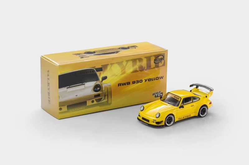  Mô hình xe Porsche RWB 930 Rauh Welt yellow Valkyrie bản box tỉ lệ 1:64 Model model MM64RWB930-005 