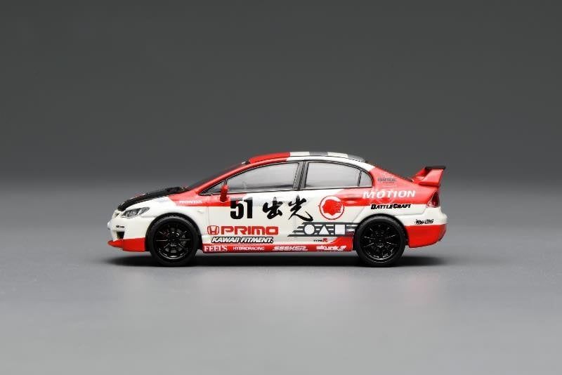  Mô hình xe Honda Civic TYPE R (FD2) Idemitsu Motion Red Diecast Model tỉ lệ 1:64 MOTORHELIX M65437 