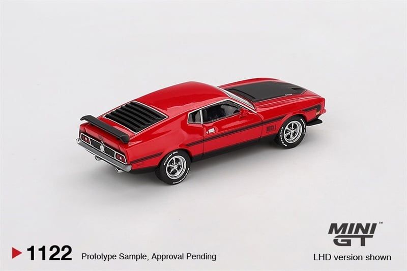  Mô hình xe Ford Mustang Mach1 1971 Race Red tỉ lệ 1:64 MiniGT MGT01122-BL - HaveChase 