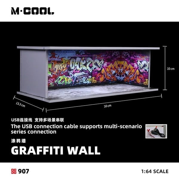  Hộp trưng bày mô phỏng Graffiti Wall Lighting Assembly Scene Model tỉ lệ 1:64 M-cool MoreArt MC914907 