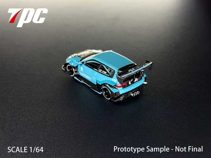  Mô hình xe Kevmannz GT Civic EG Diecast Model Sky Blue tỉ lệ 1:64 TPC Model OT64766 
