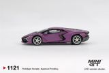  Mô hình xe Lamborghini Revuelto Viola 30th Matte tỉ lệ 1:64 MiniGT MGT01121-CH 