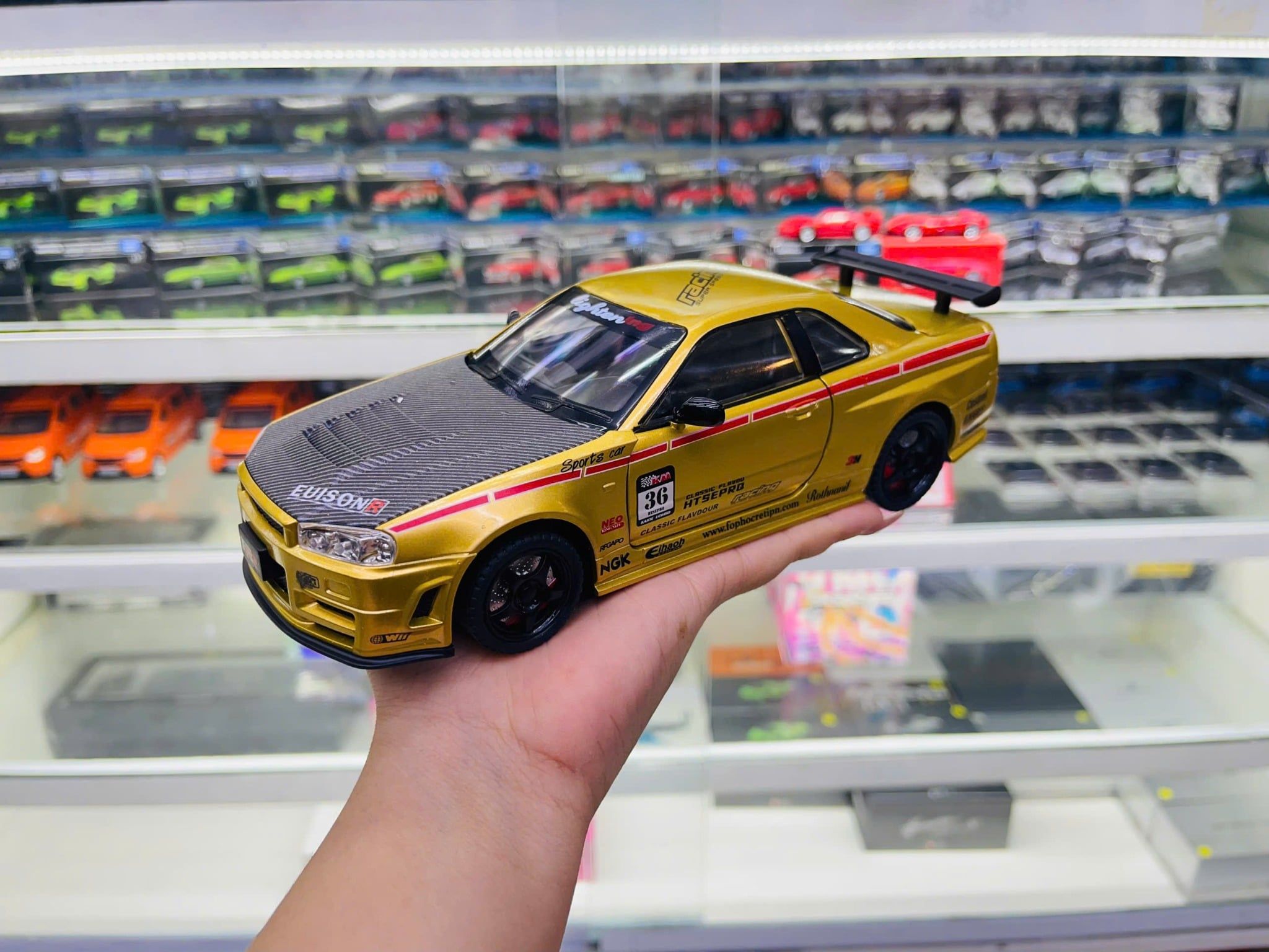 Mô hình xe Nissan GTR R34 Top Secret full open tỉ lệ 1:24 Chezhi CZ241192 