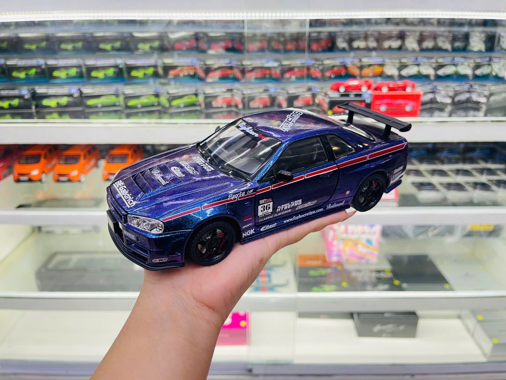  Mô hình xe Nissan GTR R34 Top Secret full open tỉ lệ 1:24 Chezhi CZ241192 