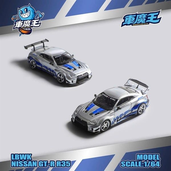  Mô hình xe GTR35 RR Metal Blueberry Livery tỉ lệ 1:64 Demon King Auto DKA-055 