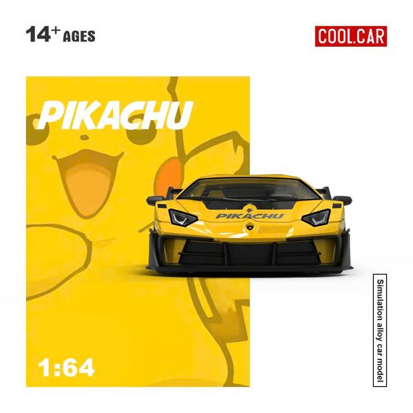  Mô hình xe Lamborghini GTEVO Pikachu Painted Die-Cast Car Model tỉ lệ 1:64 Cool car CC643833 