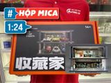  Hộp trưng bày mô phỏng bãi đậu xe trước quán cà phê có led 45x28x7 tỉ lệ 1:64 SHOU CANG JIA T0007A 
