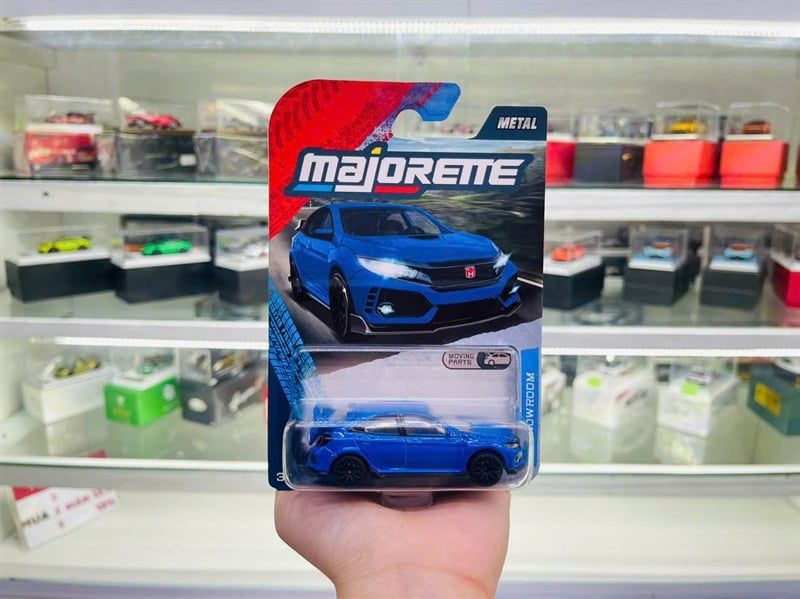  Mô hình xe Showroom Honda Civic Type R blue premium tỉ lệ 1:64 Majorette 8502000000 