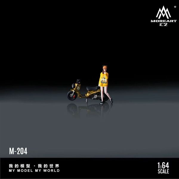  Mô hình nhân vật figure và xe golden Zuma Minions Motorcycle resin tỉ lệ 1:64 MoreArt MO222204 
