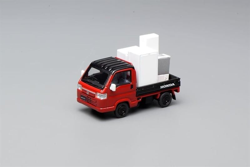  Mô hình xe Honda ACTY Truck Town Spirit color style flame red / black double color tỉ lệ 1:64 Motorhelix M65602 