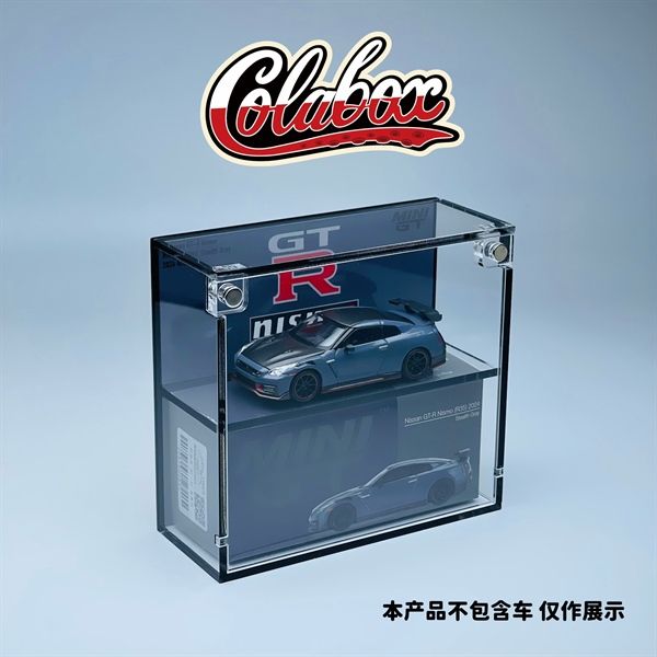  Hộp trưng bày mica cho xe Nissan GT-R Nismo 2024 NISMO Stealth Gray MiniGT có khung ảnh tỉ lệ 1:64 Colabox 868 PKC 