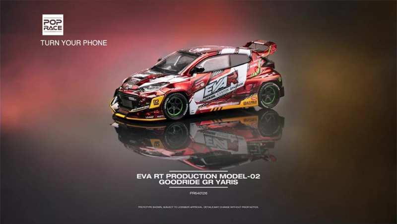  Mô hình xe Toyota Yaris Eva RT Production Model-02 Goodride GR Yaris tỉ lệ 1:64 Poprace PR640126 