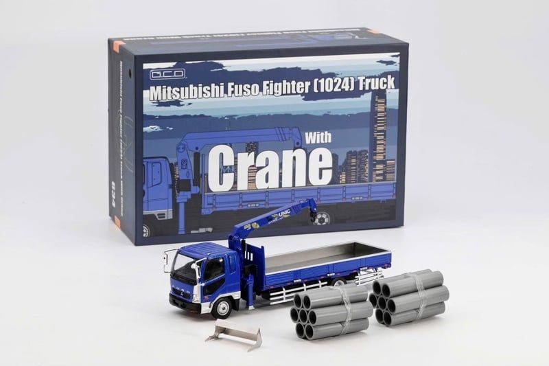  Mô hình xe Mitsubishi Fuso Fighter Truck With Crane tỉ lệ 1:64 GCD model KS-082-634 