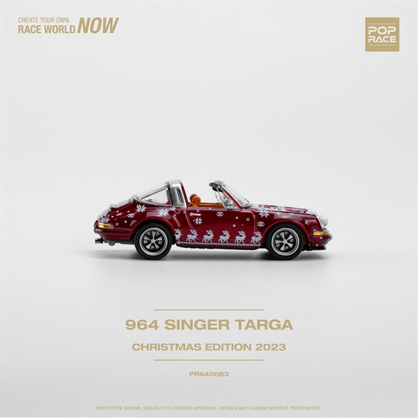  Mô hình xe Porsche 911 SINGER Targa Christmas 2023 tỉ lệ 1:64 Poprace PR640083 