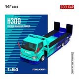  Mô hình H300 Flatbed Transport Trailer Falken Teal Blue Painted tỉ lệ 1:64 Cool Car CC647232 