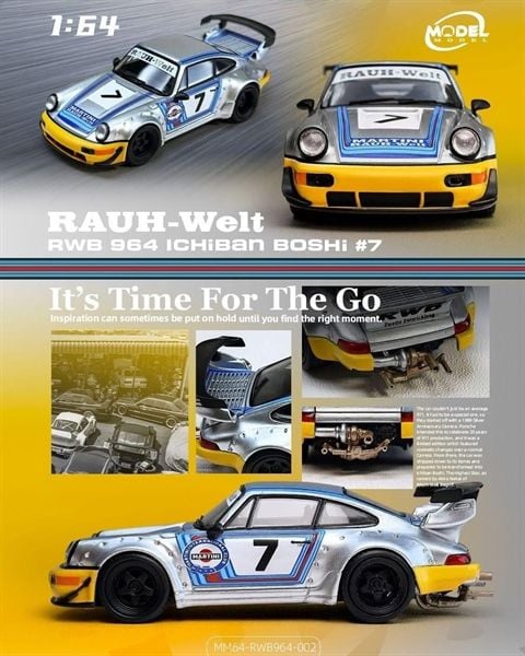  Mô hình xe Porsche RWB 964 Ichiban Boshi Martini tỉ lệ 1:64 ModelModel OT64638 