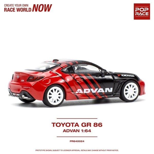  Mô hình xe Toyota GR86 Advan tỉ lệ 1:64 Poprace PR640024 