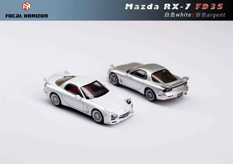  Mô hình xe Mazda RX-7 FD3S A Spec mở được nắp capo tỉ lệ 1:64 Focal Horizon OT64607 
