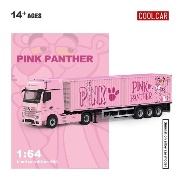  Mô hình xe Pink Panther Container Truck Painting Series Simulated Alloy Car Model tỉ lệ 1:64 Cool Car CC646734 