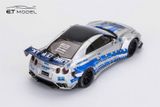  Mô hình xe Nissan GTR R35 LBWK LB FNF silver blue limited 499pcs tỉ lệ 1:64 ET model OT64768 