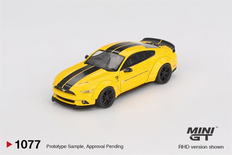  Mô hình xe LB-WORKS FORD MUSTANG Triple Yellow bản card tỉ lệ 1:64 MiniGT MGT01077-BL NO CHASE 