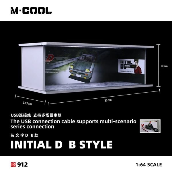  Hộp trưng bày mô phỏng garage/showrrom Initial Text D B có đèn led tỉ lệ 1:64 M · COOL MC914912 