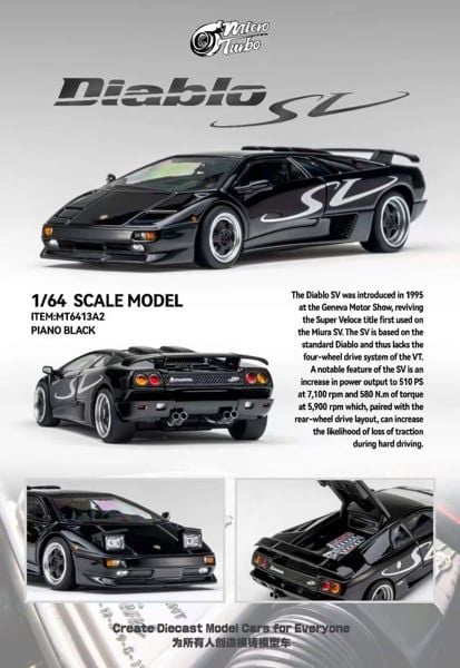  Mô hình xe Lamborghini Diablo SV tỉ lệ 1:64 Microturbo MT6413A2 