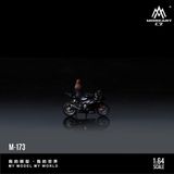  Mô hình nhân vật set xe và figure Yamaha R6 Black Pretty Girl Motorcycle Doll tỉ lệ 1:64 MoreArt MO222173 