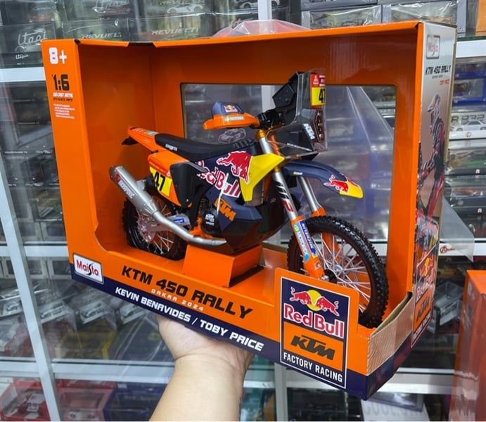  Mô hình xe mô tô cào cào Redbull KTM Racing 45 Rally Dakar 2024 tỉ lệ 1:6 Maisto 32246 