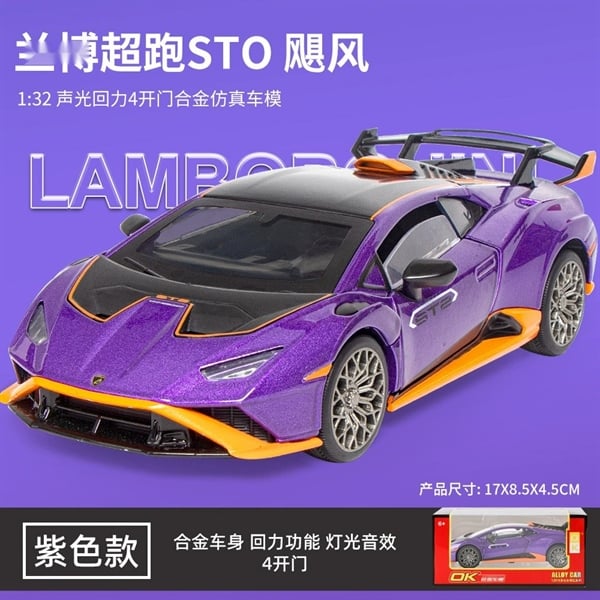  Mô hình xe Lamborghini Huracan STO full open - có đèn và âm thanh tỉ lệ 1:32 Ok Model OT32055 