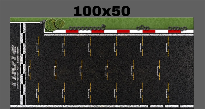 Phụ kiện thảm sa bàn chống trượt mô phỏng diorama pit race trường đua xe F1 kích cỡ 100x50cm tỉ lệ 1:64 Autono1 PT008 